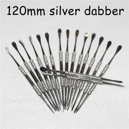 Top quality 120mm silver dabber tool for wax dry herb dab jar tools mat container vape