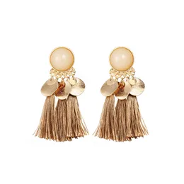 Boho Style Tassel Stud Örhängen Kvinnor Flickor Resin Beach Ear Stud Örhängen för Presentparty Smycken Tillbehör med snabb frakt