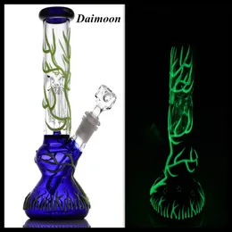 Glow in the Dark Gourd Beaker Narghilè inebrianti Water Bong 10 "Bong in vetro con dimensioni del giunto di 18 mm