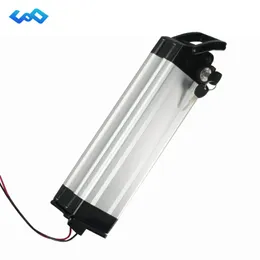 US EU AU Nej Skatt Silver Fisk E-Bike Batteri 36V 18AH Lithium Ion Batteri Använd Samsung / LG Cell Electric Cykel Batteripack