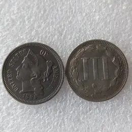 US 1885 trzy centy niklu Craft monety kopiuj monety akcesoria do dekoracji wnętrz