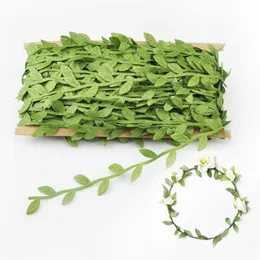 2018 New 40m Artificial Green Flower Leaves Rattan DIY Garland Accessory For Home Decoration hairbands headband hairflowers C3288