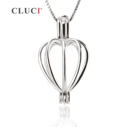 CLUCI Herzkäfig-Anhänger, 925er Sterlingsilber, Perlenanhänger, 3 Stück, Perlenhalter, Zubehör für Damen, authentischer Silberschmuck S18101607