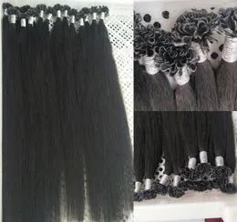 160gr u tip pre bonded in hair 14 16 18 20 22 keratin human hair silk straight natural color nail extensions