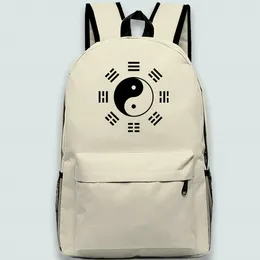 Sekiz diyagram sırt çantası yin yang günü paketi harika okul çantası mektupları baskılama sırt çantası spor çantası açık gündüz paketi