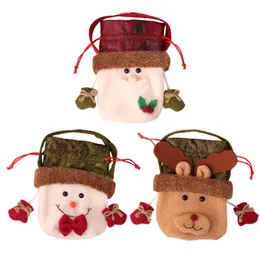 Christmas Eve Gift Bags Santa Claus Snowman Reindeer Candy Bags Christmas Tree Hanging Ornaments Decoration