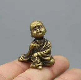 Antik Gratis Little Monk Bronze Små Ornament Små bitar Tillbehör Boutique Old Koppar