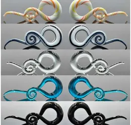 BOG-Hochwertiges Paar Glas-Ohrhänger, Gewichte, Messgeräte, verjüngende Twist-Ohrstöpsel, Ohrdehner, Expander, Glastunnelstopfen