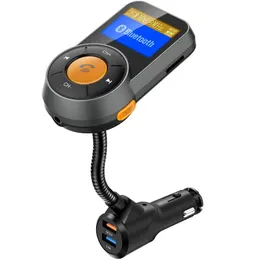 Snabbladdning 3.0 bil Bluetooth FM -sändare 2.4A Dual USB Port Wireless Car Kit Adapter