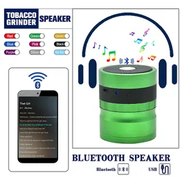 Newest Colorful 4Parts 62MM Aluminum Alloy Herb Bluetooth Speakers Grinder Spice Miller Crusher High Quality Beautiful Unique Design DHL