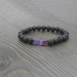 Buntes Arrow Strang Armband Lava Stein ätherische Öl Diffusor Armbänder Frauen Herren Mode Schmuck Will und Sandy Gift