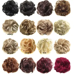 Synthetic Hair Chignon Donut Black Brown 45Colors 30g Bun Pad Chignon Elastic Hair Rope Rubber Band Hair Extensions
