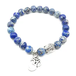 SN1325 2018 новый дизайн мужской браслет высокое качество Будда ом йога ювелирные изделия модные ручной работы Регалит камень Браслет Оптовая