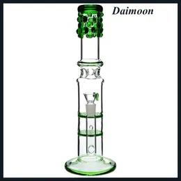 Glass Hookahs Bong Dwu warstwowy plasterka platomatyczna rura wodna i kompartowanie lodowe do palenia szklanego platformy z olejkiem z 18,8 mm męską miskę