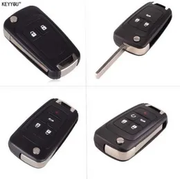 KEYYOU Flip Folding Remote bil Nyckelskal för Chevrolet Cruze Epica Lova Camaro Impala 2 3 4 5 Knapp HU100 Blade