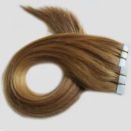 Grade 8a brazilian hair skin weft tape hair extensions unprocessed virgin brazilian hair 100g (40pcs)