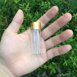 金色のプラスチック製のキャップのエッセンシャルガラスのバイアルが付いている100個のPCS 22x65 mm 14 mlの螺旋の口のガラスの瓶