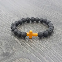 Jesus Cross Yoga lava Fios de fios de ￳leo essencial Bracelet J￳ias Mulheres Mulheres Men￧￵es Bracelets Will and Sandy Gift 320194