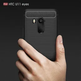 10 ADET 2018 Yeni Cep Telefonu Kılıfları HTC U11 Için Artı Karbon Fiber ağır vaka HTC U11 gözler U11 için hayat kapak Ücr ...