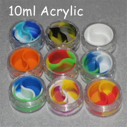 wax acrylic containers silicone jars dab wax container 10ml tin dab plastic silicone containers for wax pass fda lfgb tests