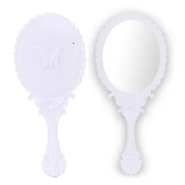 1pcs New Fashion Vintage Butterfly Pattern Makeup Mirror Oval Hand Held Ladies Girls Makeup Beauty Tools 2 Sizes Top Hot