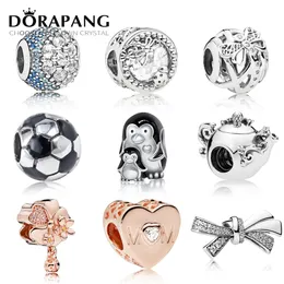 DORAPANG 100% 925 Sterling Silver Charms per teiere incantate Original Brilliant Bow Rose Gold Fit Women Jewelry Factory all'ingrosso