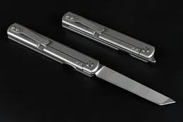 Fabrikpreis Großhandel High End Kugellager Klappmesser D2 Satin Tanto Klinge TC4 Titanlegierung + Kohlefasergriff EDC Taschenmesser