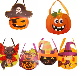 Nytt papper 2018 presentpåse Cartoon Creative Candy Bags Children Handgjorda DIY Handväskor Skalle Pumpkin Halloween Products Supplies S