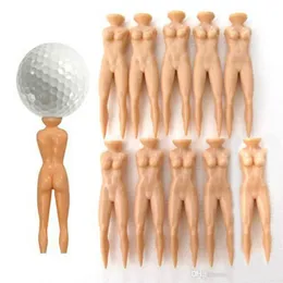 Commercio all'ingrosso SOLO 10 Pz Novità Joke Nude Lady Golf Tee Plastic Practice Training Golfista Tees spedizione gratuita