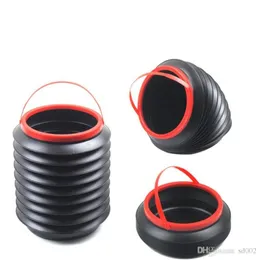 Fällbar Magic Container Black Round Plastplast Teleskoplastfack för kontor Hem Lätt att använda Storage Bucket 5RY FF