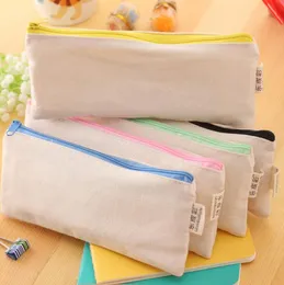 diy canvas pencil bags painting crawel student Stationery bag Plain Zipper Pencil Pen box storage Case Clutch Organizer Bag Gift