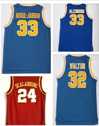 カリフォルニアカレッジ24スカラブリン32ウォルトン33 Aboul.Jabbar 33 Alcindor Basketball Jerseysシャツのトップス、トレーナーバスケットボールはジム用のプレーンでシンプルなブーツを着ています