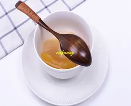 100pcs/lot 18.5*4cm Wood Handmade Wooden Spoon Cooking Coffee Tea Mixing Soup Dessert Breakfast Lunch Dinner Rice Flatware