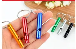 6.8 cm Colorido Apito Ao Ar Livre Caminhadas Camping de Metal Sobrevivência de Emergência de Apito Vida Apito chaveiro Com Anel de Apito