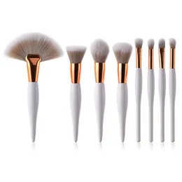 20 set 8 pcs/set makeup brush kit soft synthetic head wood handle brushes fan flat for women eyeshadow facial make up