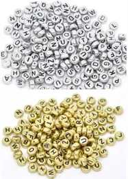 1000 Teile/los Gemischte Alphabet Buchstaben Acryl Flache Würfel Spacer Perlen charms Für Schmuck Machen 6mm