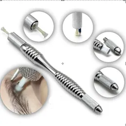Silver MicroBlading Eyebrow Line Manual Pen Tattoo Manuell Blade Holder för permanent smink läpp och ögonbryn