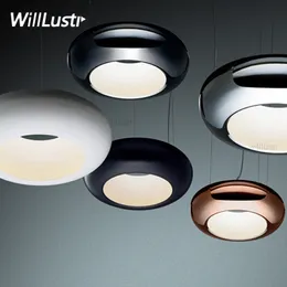 noovo design aura pendant lamp LED single circle suspension light chrome copper black white hanging lighting hotel restaurant dinning room