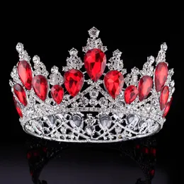 Coroa de noiva de luxo surper grandes cristais de strass coroas de casamento cristal real coroas acessórios para o cabelo festa tiaras barroco chique 3022