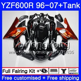 Body+Orange flames hot Tank For YAMAHA YZF600R Thundercat 02 03 04 05 06 07 229HM.26 YZF 600R YZF-600R 2002 2003 2004 2005 2006 2007 Fairing