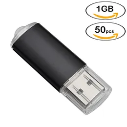Bulk 50pcs napęd z długopisem błyskowym Prostokąt 1 GB USB Flash Drives Silna prędkość 1 GB Pamięć Stick dla komputerowego laptopa Tablet Kciuk Morage Multicolors