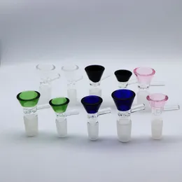 Smoking Accessories Glass Bowl Slide Funnel Piece 14mm 18mm colorful male heady 4mm thick For water pipe bongs