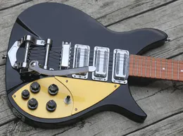 Promozione Lennon 325 Lunghezza corta 527 mm Big Bigs Electric Guitar Tremolo, tastiera di vernice marrone, pickup da 3 tostapane, bacino oro