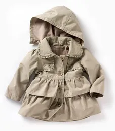 Cappotto del bambino del bambino delle ragazze del bambino Primavera Autunno bavero giacca a vento giacca cappotto tuta sportiva con cappuccio giacca bambini inverno abiti caldi