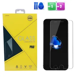 För iPhone X 8 7 PLUS 6S Tempered Glass Screen Protector Galaxy J7 Prime S7 9H 2,5D Anti-Shatter Film Premium Quality med Retail Box