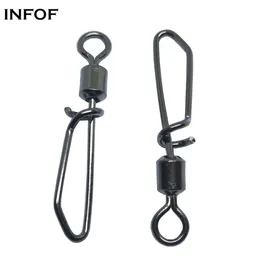 Snap Crap Stainless Copper Steel Fishing Rolling Swivels with T-shape Snap Quick ...