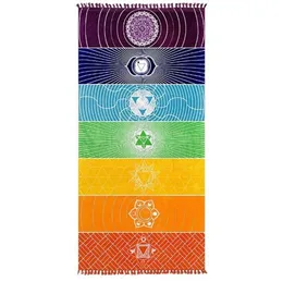 Rainbow Beach Towel 100% cotton High quality Tapestry Yoga Mat Colorful Pattern Wholesale 75*150 cm