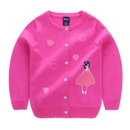 Baby Children Cloths Girls Loving Heart Princesa malha Cardigan Sweater Use crianças roupas recém -nascidas para roupas de recém -nascido