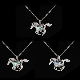 Fashion Luminous Glowing in the Dark Horse Necklace Sweater necklace New Design Charm silver Plated Chains Necklaces For Men Women