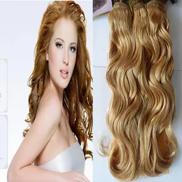 Yuntian Hair 27 Jordgubb Blond Brazilian Body Wave Remy Hair Weave 1pcs 12inch till 28inch mänskligt hår buntar väftfri frakt